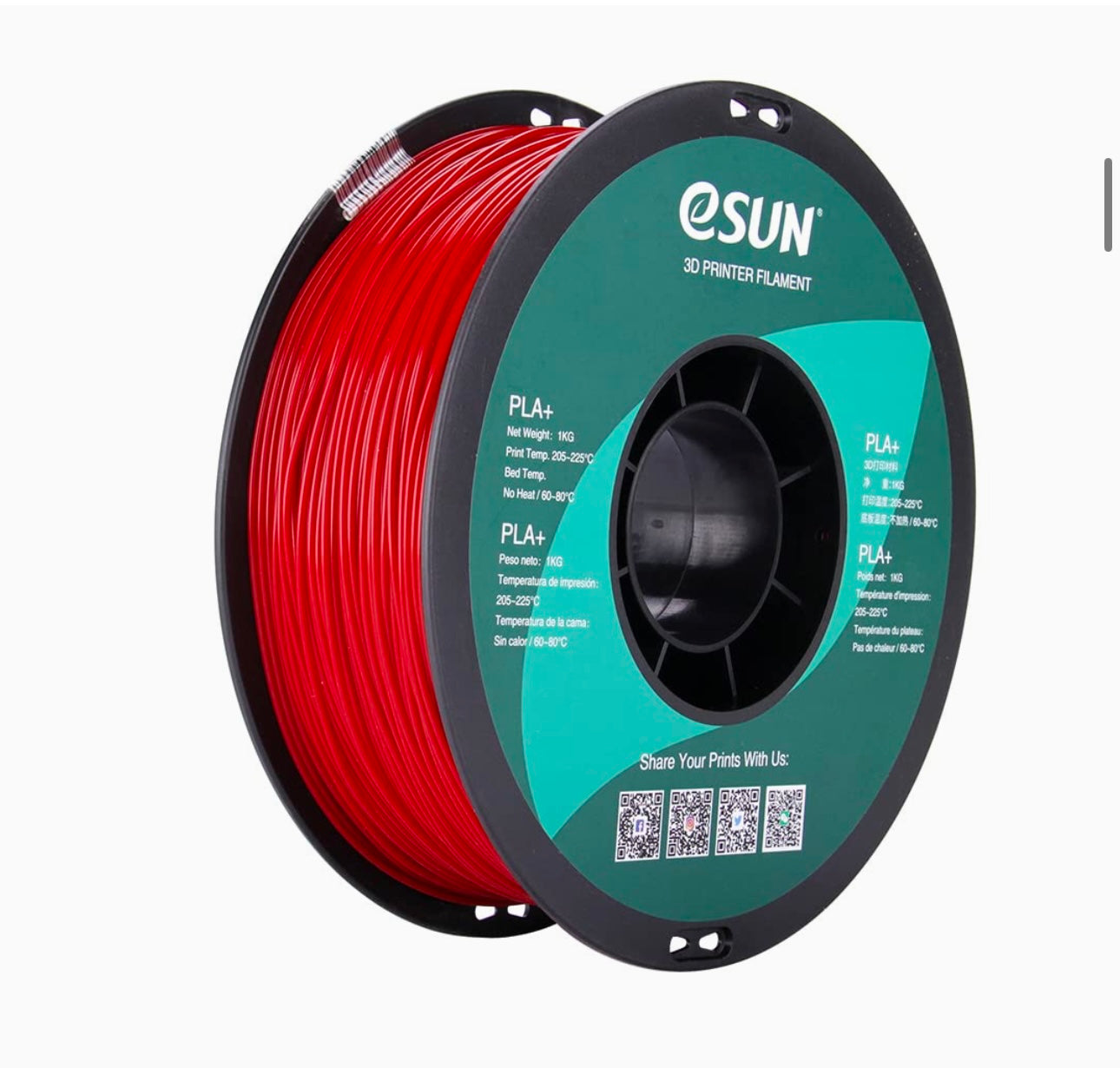 eSUN PLA+ Filament 1.75 mm 1 kg plastic spool