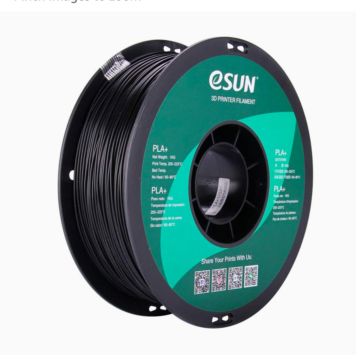 eSUN PLA+ Filament 1.75 mm 1 kg plastic spool