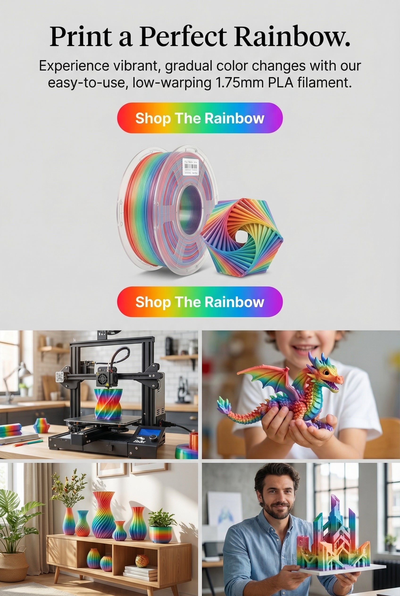 Filamento Colorido Buy Best Rainbow 3D Printer Filament in Winnipeg & All Over Canada | KJI 3D