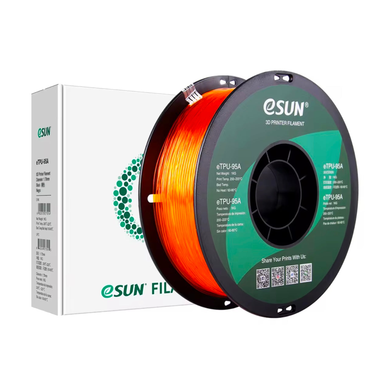 eSUN eTPU 95A Filament 1.75 mm 1 kg Plastic Spool