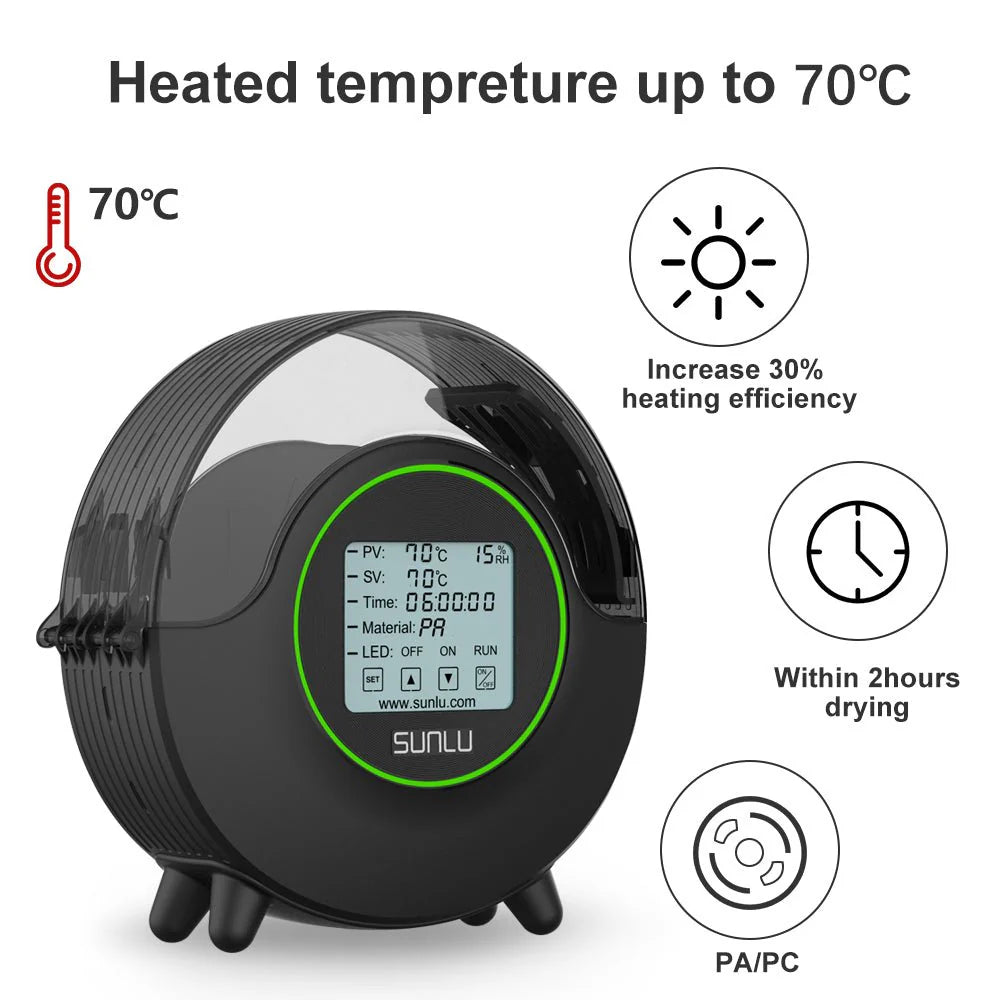 SUNLU S2 Filament Dryer, 360 Degrees Surround Heating