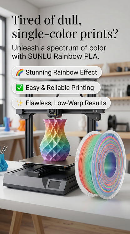 SUNLU PLA Rainbow 3D Printer Filament 1.75 mm 1 Kg