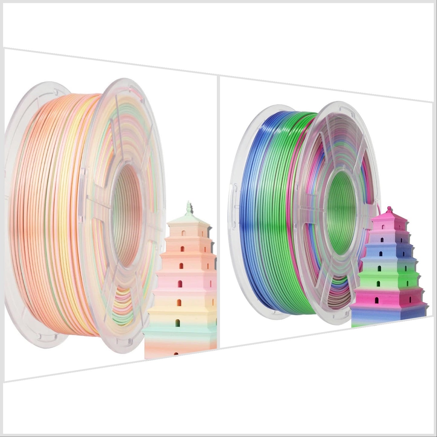 SUNLU Silk PLA+ Rainbow 3D Printer Filaments